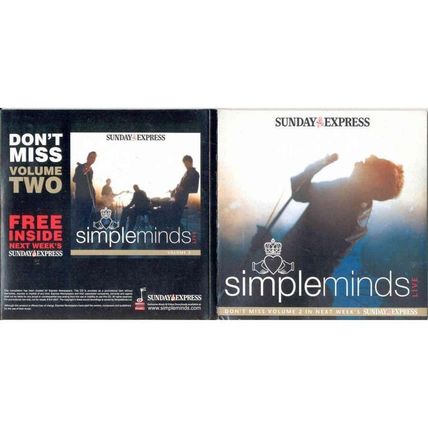 Simple Minds CD Promo The Sunday Express 8 Tracks Simple Minds Live A 2 Disc Set