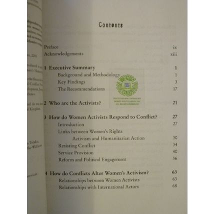 RISING UP IN REPONSE WOMEN'S RIGHTS ACTIVISM IN CONFLICT by JANE BARRY