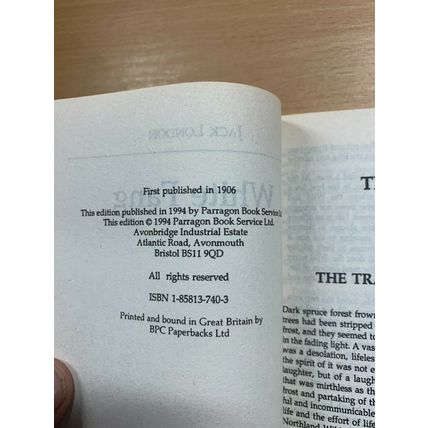1994 JACK LONDON "WHITE FANG" FICTION PAPERBACK BOOK (P2)