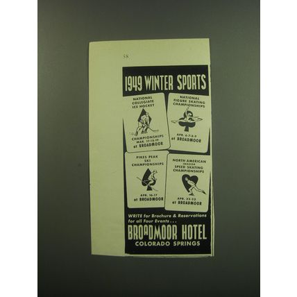 1949 The Broadmoor Hotel Ad - 1949 Winter Sports