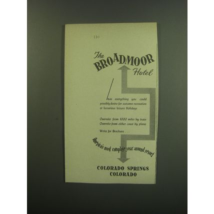 1949 The Broadmoor Hotel Advertisement