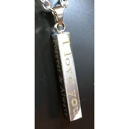 Necklace Pillar Pendant I Love You Forever & Always #101 USA Seller