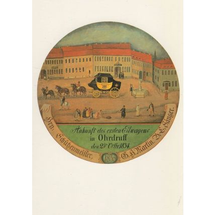 Schiebscheibe Ohrdruff 1834 German Post Office Sign Postcard
