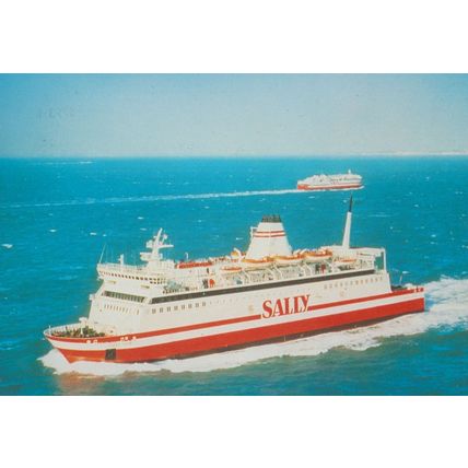 Sally Line Sky Ferry Ferries Advertising Postcard