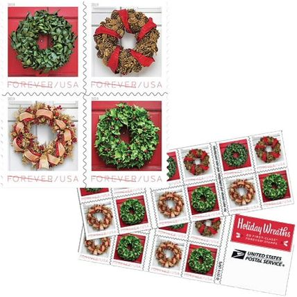 Holiday Wreaths Book of 20 First Class Stamps Scott 5427b - Stuart Katz