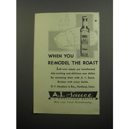 1932 A.1. Sauce Ad - When you re-model the roast