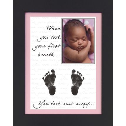 Personalised New Baby Keepsake Gift Boy Girl Hand Prints Footprints Kit Photo A4