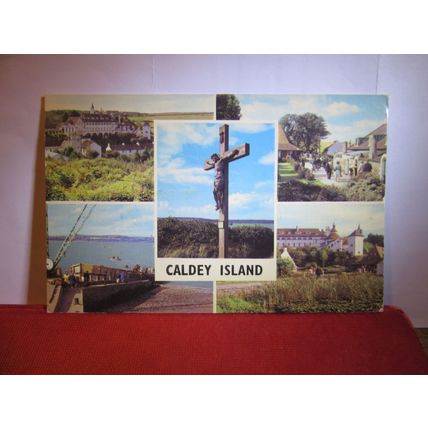 multiview, CALDEY ISLAND, TENBY, PEMBROKESHIRE unused vintage postcard =