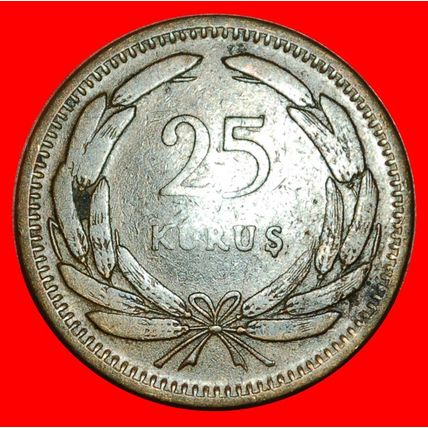CRESCENT AND STAR ERROR (1948-1956): TURKEY ★ 25 KURUS 1956★LOW START★NO RESERVE
