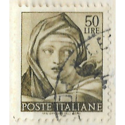 Italy Stamp issued 1961 Sistine Chapel 50 Lire Michelangelo - Art Theme