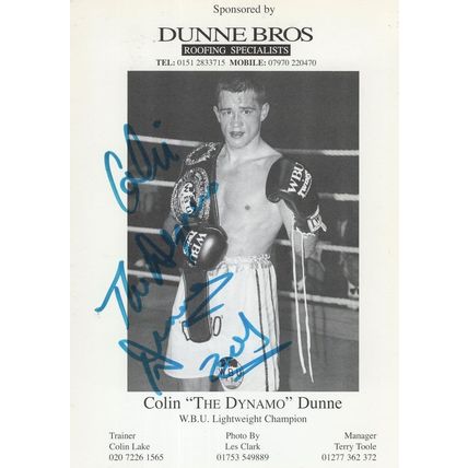 Colin Dunne Liverpool Boxer Hand Signed Boxing Publicity Photo