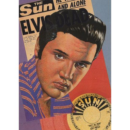 Elvis Presley Sun Newspaper She's All Right Sun 7" Record Postcard