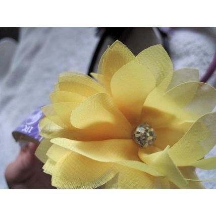 Goody Luxe Fashionow Layered Chiffon Flower Jewel Center Silky Fabric Headband