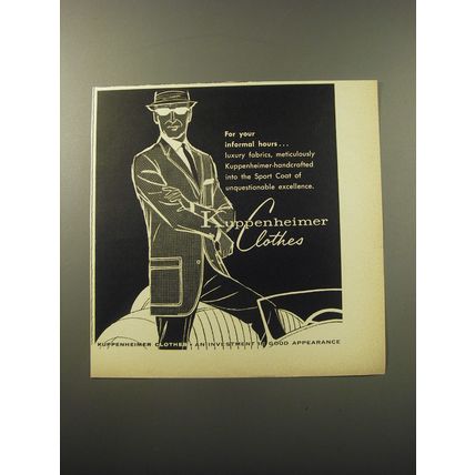 1960 Kuppenheimer Sport Coat Ad - For your informal hours