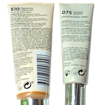 Revlon Photoready CANDID Foundation Natural Finish 510 Cappuccino & 075 Hazelnut