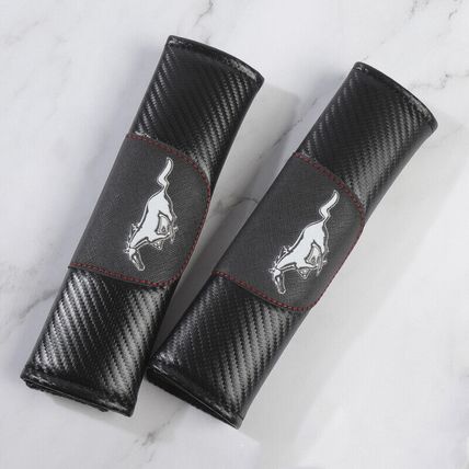Cover Pad Fit For FORD Mustang 2Pcs Black Color Car Seat Belt Shoulder Cushion
