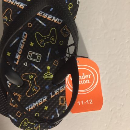 NEW Wonder Nation Toddler Boys Gamer Flip Flops, Size 11/12