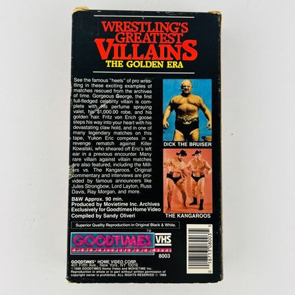 Wrestling's Greatest Villains The Golden Era VHS Video Tape