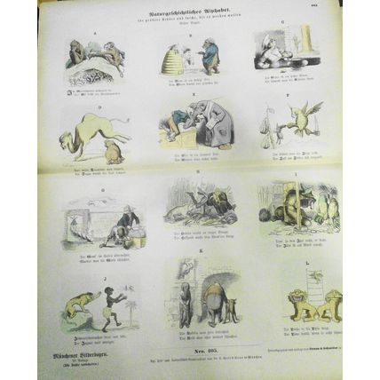1890 Naturgeschichtliches Alphabet - Münchener Bilderbogen N. 405; Wilhelm Busch