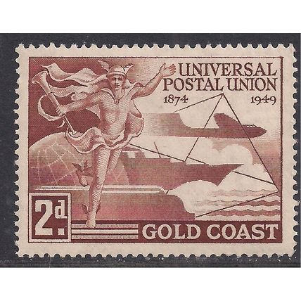 Gold Coast 1949 KGV1 2d Red Brown UPU Postal Union Umm SG 149 ( D790 )