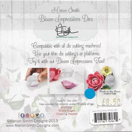 Marion Smith. Small Rose Petal Die Set. Die Cutting Cardmaking Scrapbooking