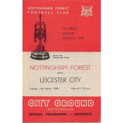 NOTTINGHAM FOREST v LEICESTER CITY LEAGUE DIV 1 1968
