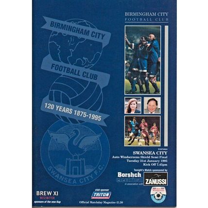 BIRMINGHAM CITY v SWANSEA CITY AUTO W'SCREEN SEMI 1995