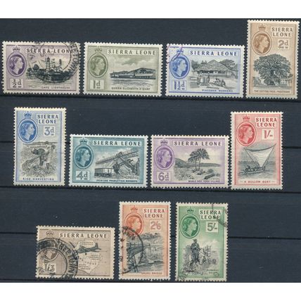 QEII: 11 Values - Sierra Leone 1956 - FH & NM H - SG 210/20