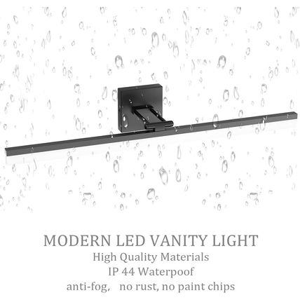 Ralbay 40" Modern LED Matte Black Bathroom Vanity Light 24W Adjustable Black Van