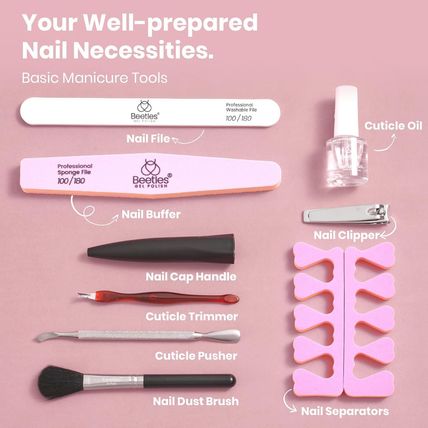 Beetles Gel Nail Polish Kit with Uv Light 48W Led Nail Lamp 6 Colors Nude Gray P