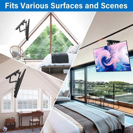 TOPSKY Electric Adjustable Ceiling TV Mount with Remote, Motorized Flip down Fit