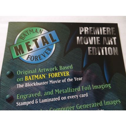 Batman Forever Metal Premiere Movie Art Edition - Promo Card - Sheet 1995