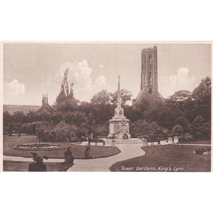 EC791 KINGS LYNN - TOWER GARDENS . PRINTED POSTCARD