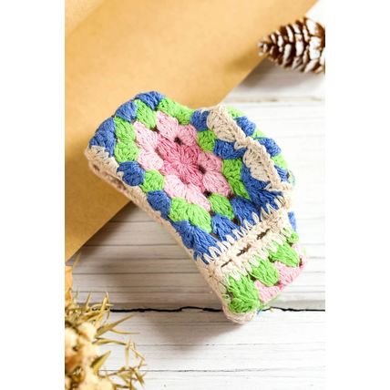 Dark Blue Flower Crochet Cover Hair Clawclip
