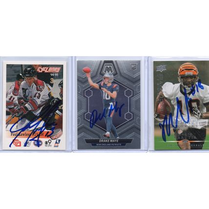 Autographed 3 Card Lot with Drake Maye Signed Nice