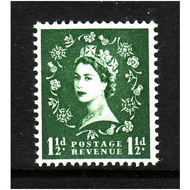 GREAT BRITAIN 1960 SG612 1 1/2d GREEN U/M MINT #3