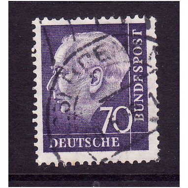 GERMANY 1954 70pf VIOLET PRES HEUSS SG 1122g FINE USED