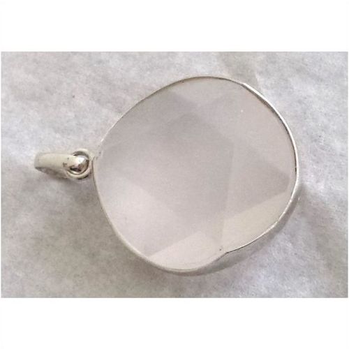 ELLE Jewelry Sterling Silver Neklace Rose Quartz faceted gemstone pendant Jewel
