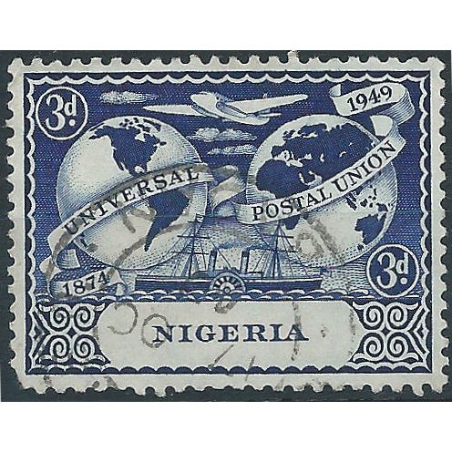 Nigeria 1949 SG65 3d Deep Blue UPU Good/Fine Used....