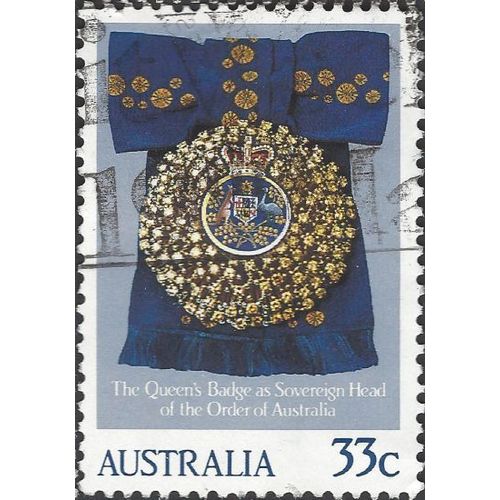 AUSTRALIA, Sovereign's badge of order of Australia, blue 1985, 33c, #7