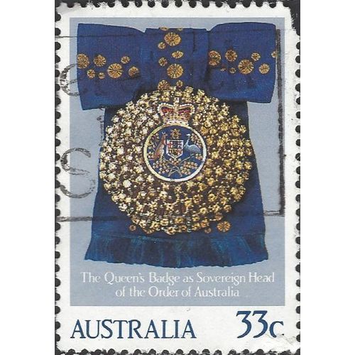 AUSTRALIA, Sovereign's badge of order of Australia, blue 1985, 33c, #8