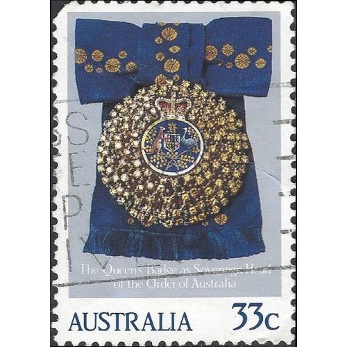 AUSTRALIA, Sovereign's badge of order of Australia, blue 1985, 33c, #4