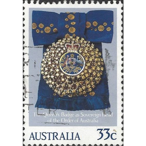 AUSTRALIA, Sovereign's badge of order of Australia, blue 1985, 33c, #6