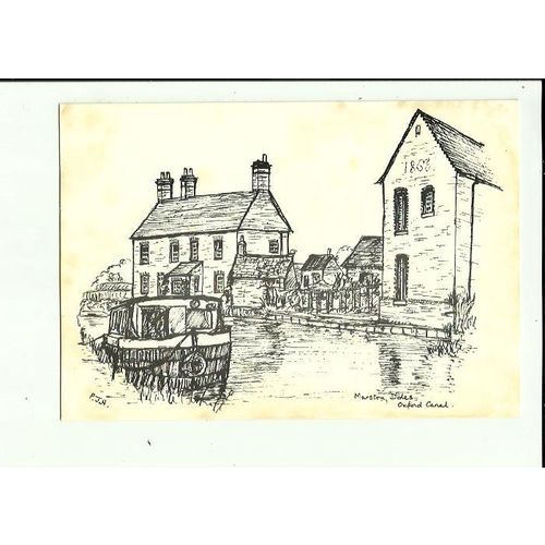 Canals OXFORD CANAL Marston Doles Art Postcard