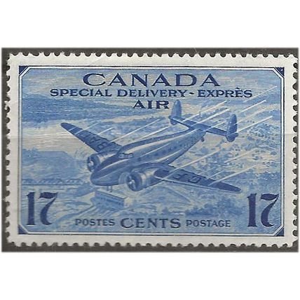 Canada 1942 S14 17c Ultramarine AIR Special Delivery Mounted Mint . .. .