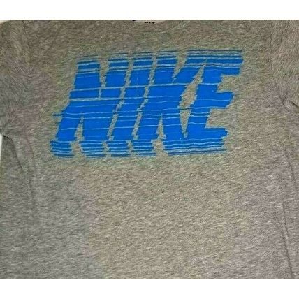Nike Blue Logo Gray T-Shirt Dri-Fit Men's M (T9M)