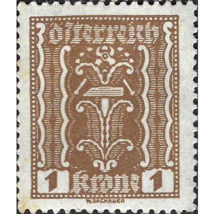AUSTRIA, Hammer and tongs, brown 1922, 1kr