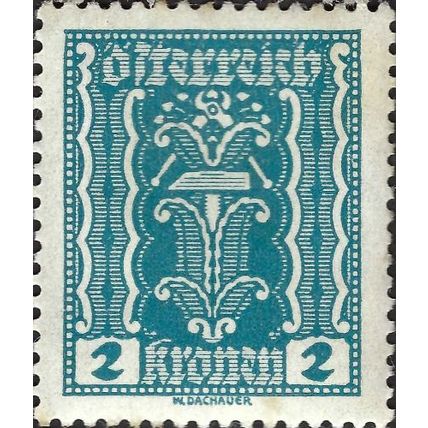 AUSTRIA, Hammer and tongs, blue 1922, 2kr