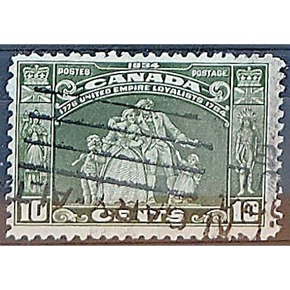 Canada 1934 SG333 10c Olive-Green 150th Anniversary of New Brunswick Good Used .