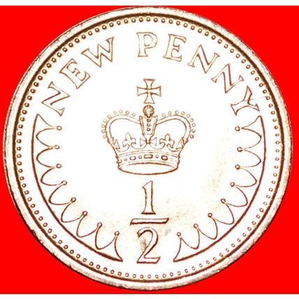 CROWN (1971-1984): GREAT BRITAIN ★ HALF NEW PENNY 1971 UNC ★LOW START★NO RESERVE
